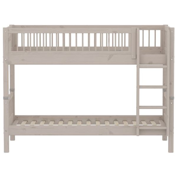 Classic Bunk Bed 90 x 200 cm - Slatted Sides - Whitewashed Grey
