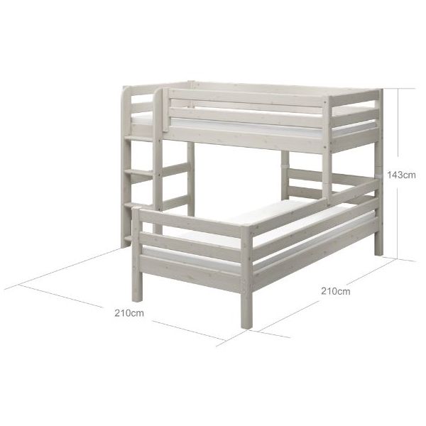 Classic Modular Bunk Bed 90 x 200 cm - Whitewash