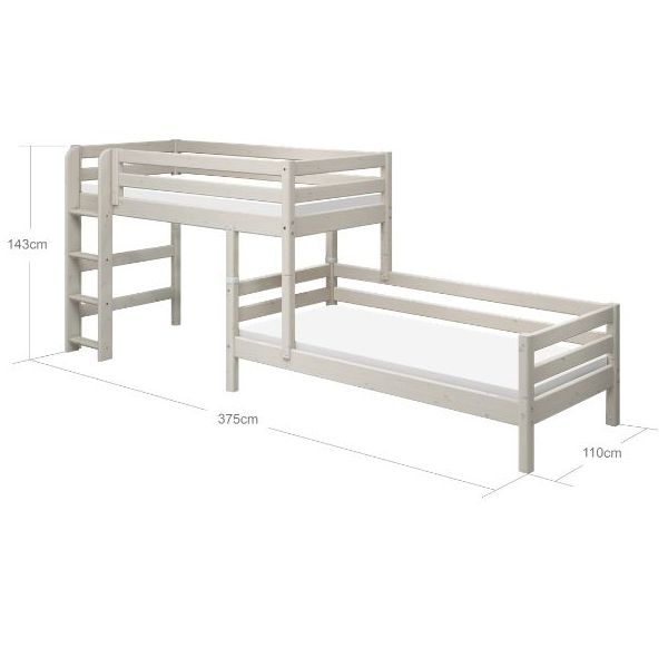 Classic Modular Bunk Bed 90 x 200 cm - Whitewash