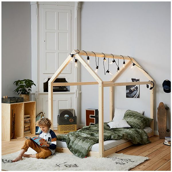 Lit Cabane Cottage 90 x 200 cm - Bois Brut