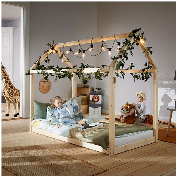 Lit Cabane Cottage 90 x 200 cm - Bois Brut