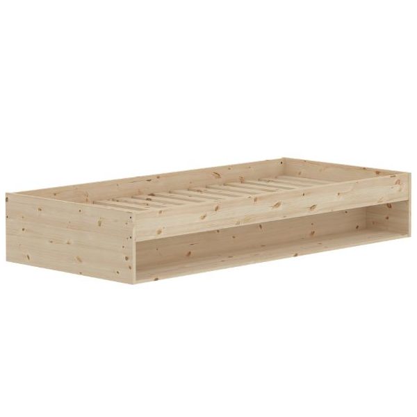 Lit simple avec étagère Grow 90 x 200 cm - Pin