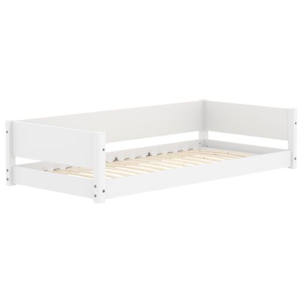 White Montessori Convertible Floor Bed 90 x 200 cm - White