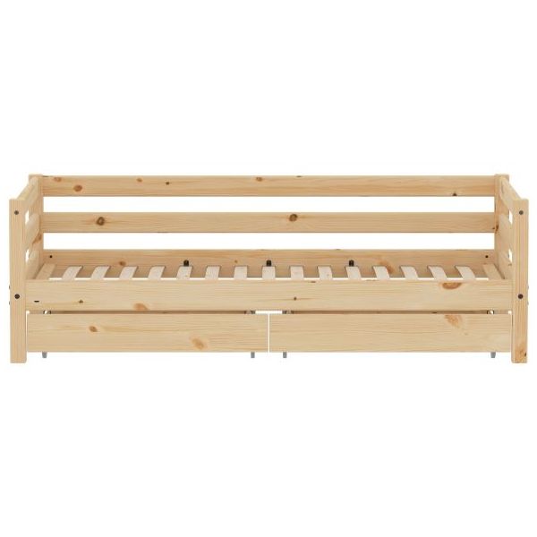 Bettsofa mit Schubladen Raw 90 x 200 cm - Kiefernholz