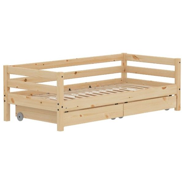 Bettsofa mit Schubladen Raw 90 x 200 cm - Kiefernholz