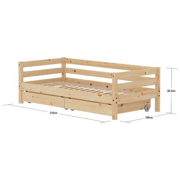 Bettsofa mit Schubladen Raw 90 x 200 cm - Kiefernholz