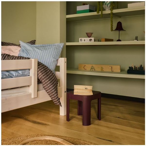 Raw Single Bed with 3/4 Safety Rail 90 x 200 cm - Pine