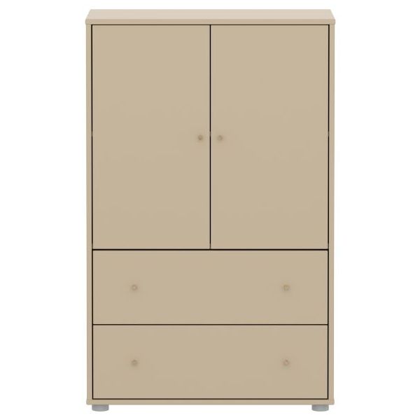 Armoire 2 portes & 2 tiroirs Saga - Avoine / Chêne