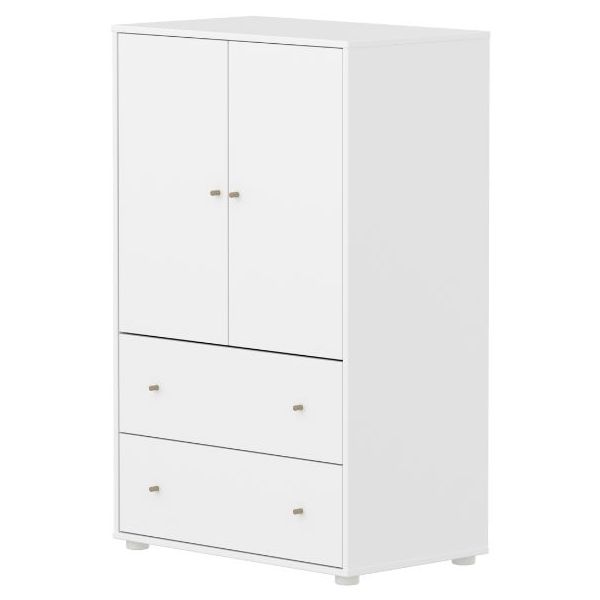 Saga 2 Doors & 2 Drawers Wardrobe - White / Oat