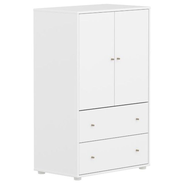 Saga 2 Doors & 2 Drawers Wardrobe - White / Oat