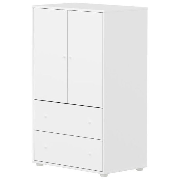 Saga 2 Doors & 2 Drawers Wardrobe - White / White