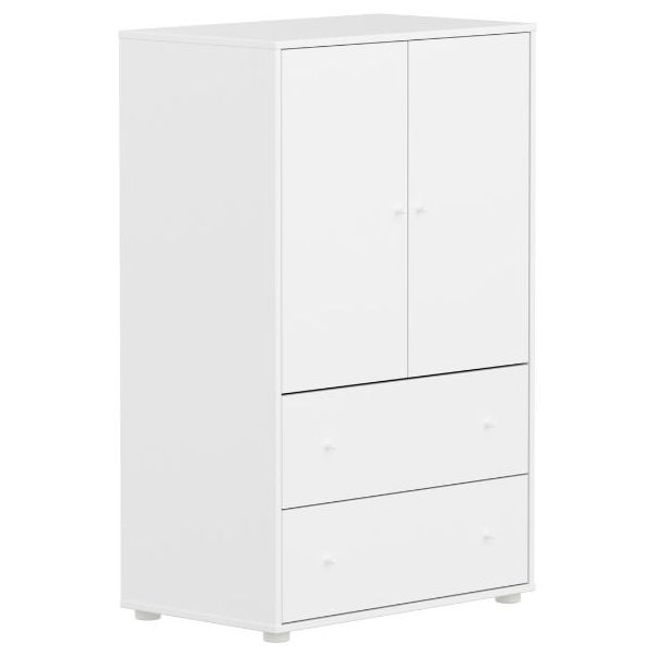 Saga 2 Doors & 2 Drawers Wardrobe - White / White