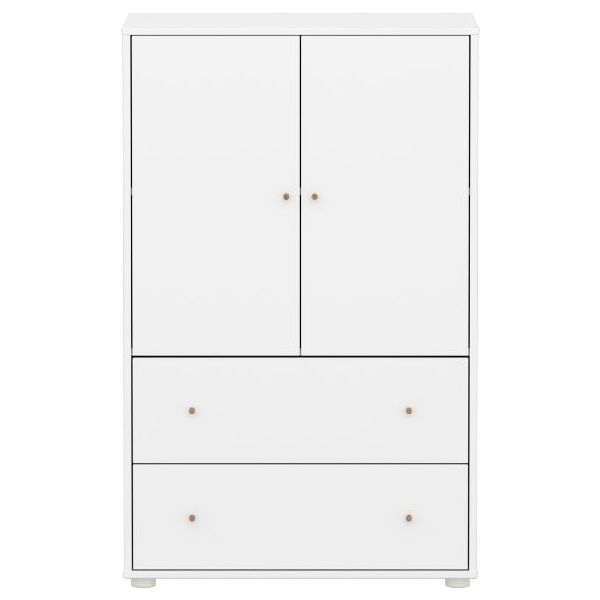 Saga 2 Doors & 2 Drawers Wardrobe - White / Oak