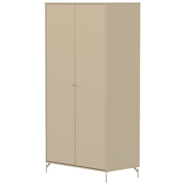 Armoire 2 portes Saga - Pieds en métal - Avoine / Avoine