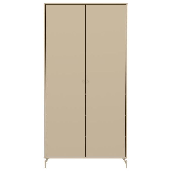 Armoire 2 portes Saga - Pieds en métal - Avoine / Avoine