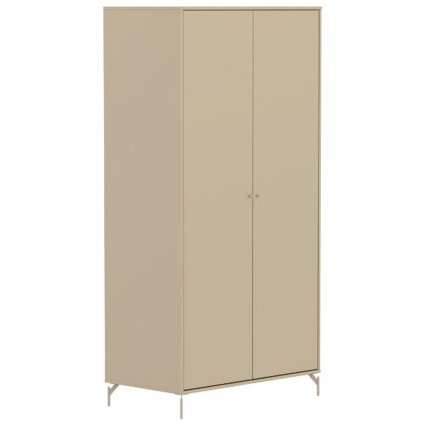 Armoire 2 portes Saga - Pieds en métal - Avoine / Avoine