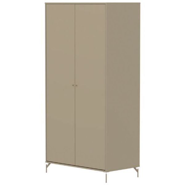 Armoire 2 portes Saga - Pieds en métal - Avoine / Avoine