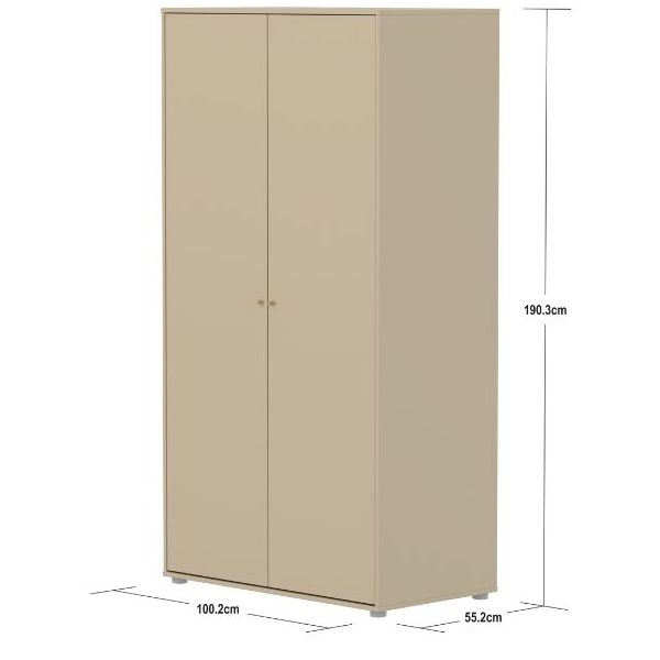 Armoire 2 portes Saga - Avoine / Chêne