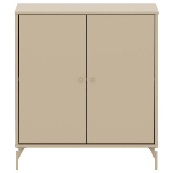 Armoire basse 2 portes Saga - Pieds en métal - Avoine / Avoine