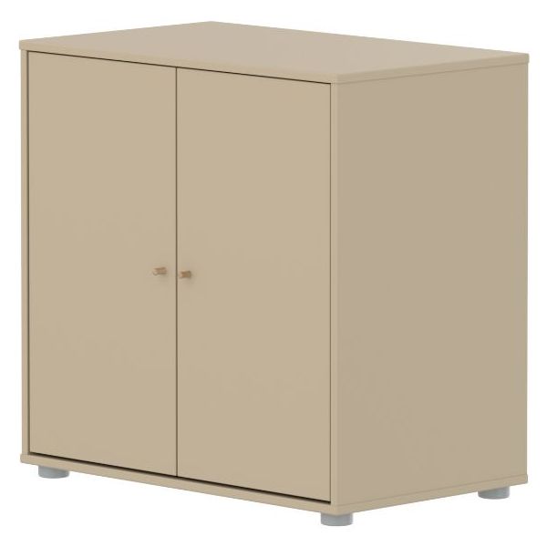 Armoire basse 2 portes Saga - Avoine / Chêne