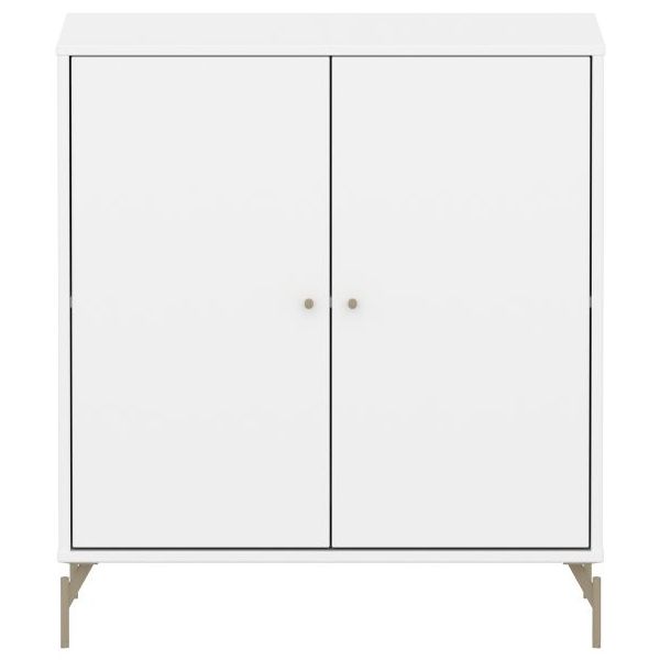 Saga 2 Doors Cupboard - Metal Feet - White / Oat