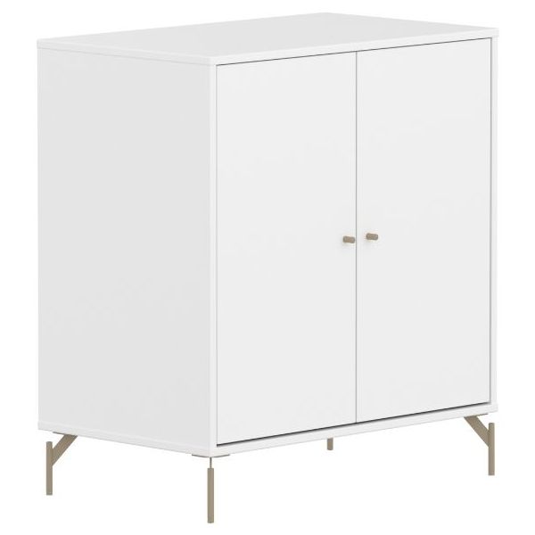 Saga 2 Doors Cupboard - Metal Feet - White / Oat