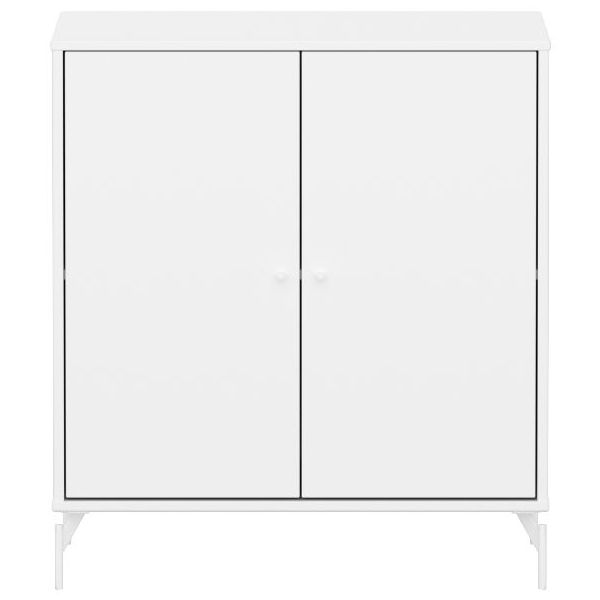 Saga 2 Doors Cupboard - Metal Feet - White / White