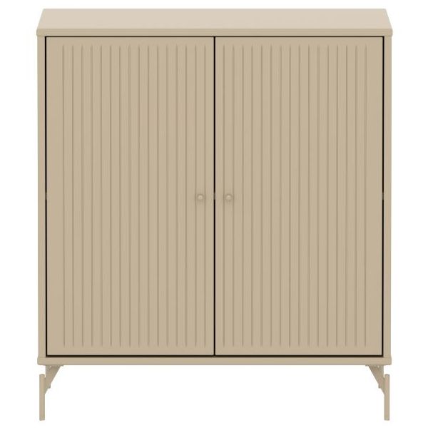 Saga 2 Doors Cupboard - Metal Feet - Grooves Oat / Oat