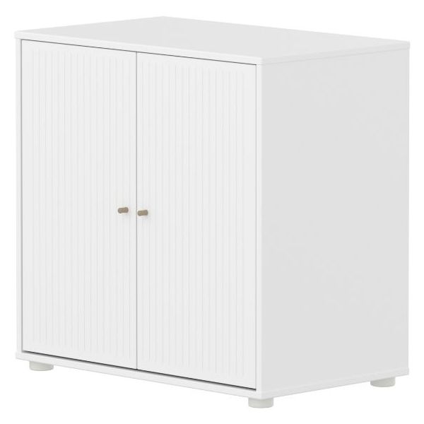 Saga 2 Doors Cupboard - Grooves White / Oat