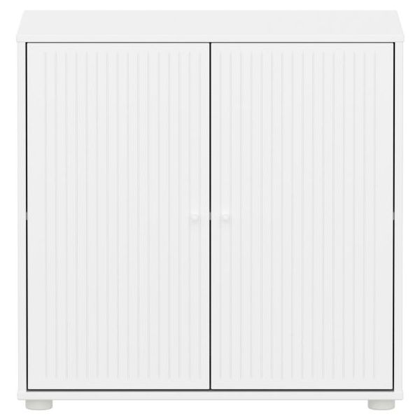 Saga 2 Doors Cupboard - Grooves White / White
