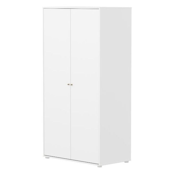 Armoire 2 portes Saga - Blanc / Chêne