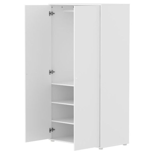 Armoire 2 portes Saga - Blanc / Chêne