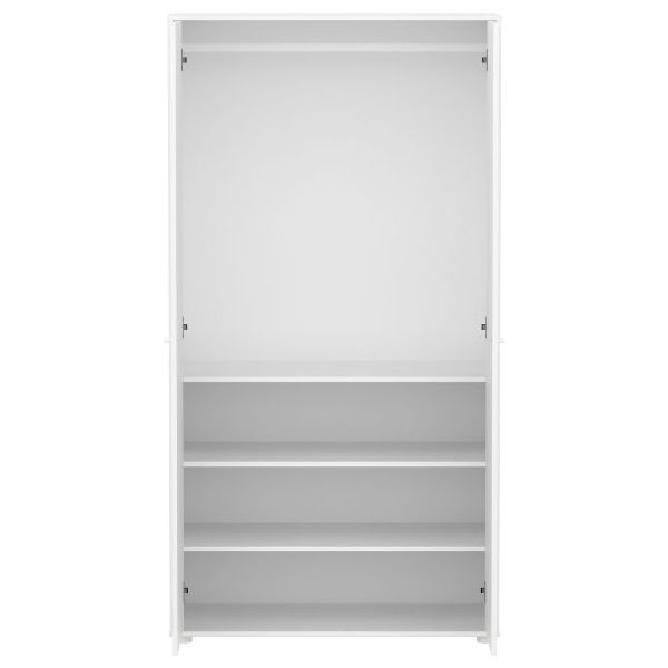 Armoire 2 portes Saga - Blanc / Chêne