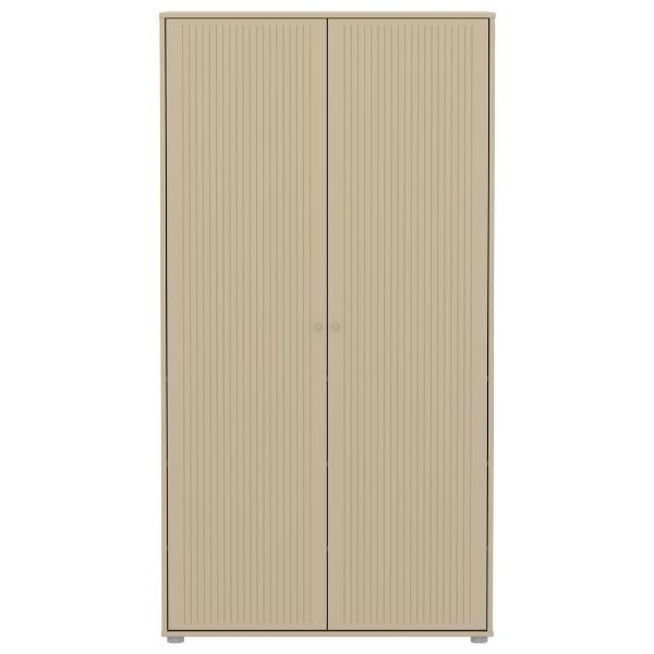 Armoire 2 portes Saga - Rainures Avoine / Avoine