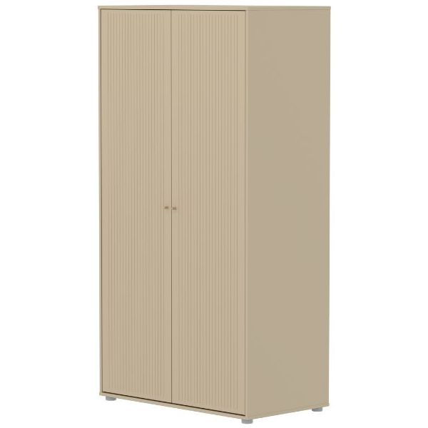 Saga 2 Doors Wardrobe - Grooves Oat / Oak