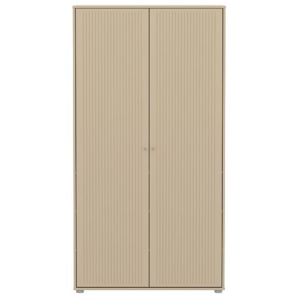 Saga 2 Doors Wardrobe - Grooves Oat / Oak