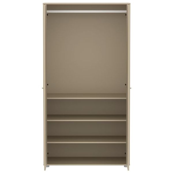 Saga 2 Doors Wardrobe - Grooves Oat / Oak