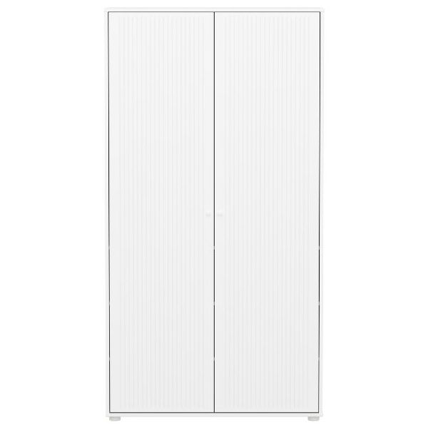 Saga 2 Doors Wardrobe - Grooves White / White