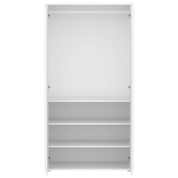 Saga 2 Doors Wardrobe - Grooves White / Oak