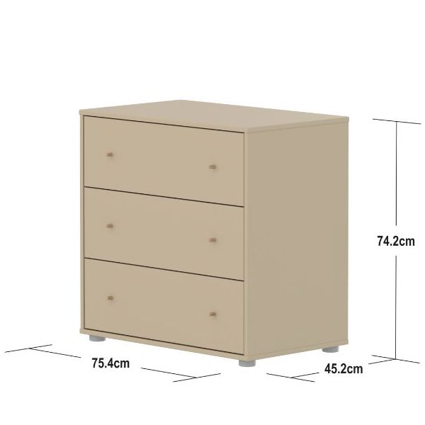 Saga Dresser - 3 Drawers - Oat / Oak
