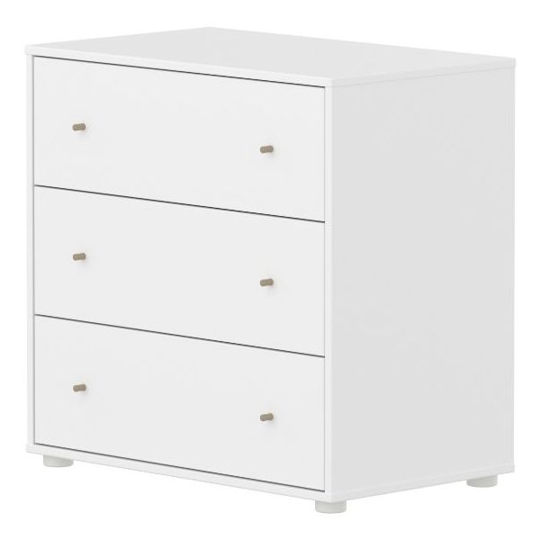 Saga Dresser - 3 Drawers - White / Oat