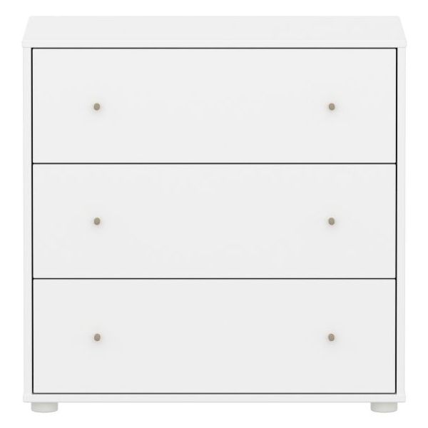 Saga Dresser - 3 Drawers - White / Oat