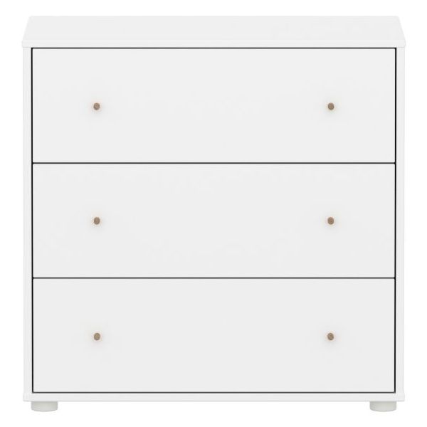 Saga Dresser - 3 Drawers - White / Oak