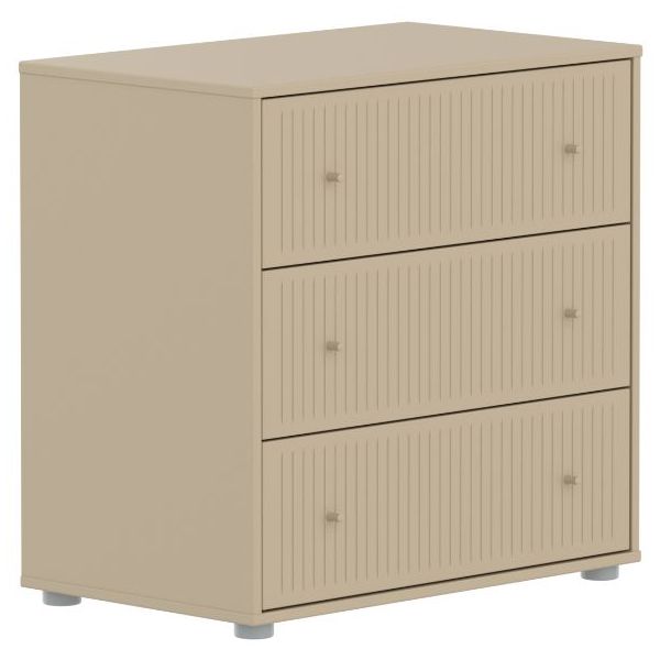 Saga Dresser - 3 Drawers - Grooves Oat / Oat