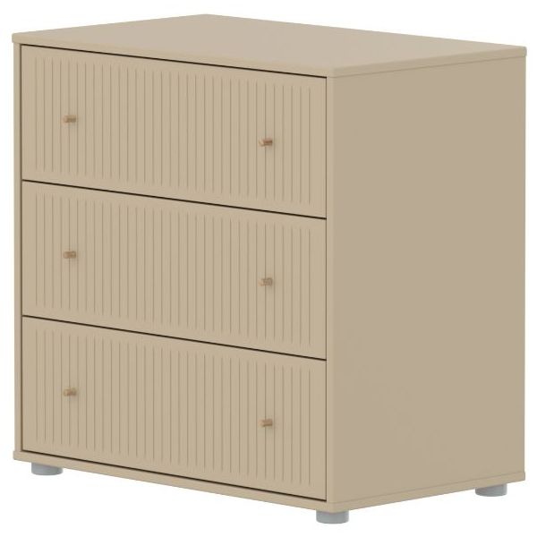 Saga Dresser - 3 Drawers - Grooves Oat / Oak