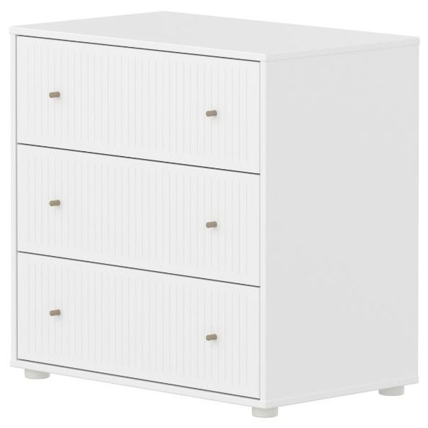 Saga Dresser - 3 Drawers - Grooves White / Oat