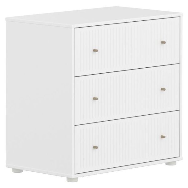 Saga Dresser - 3 Drawers - Grooves White / Oat