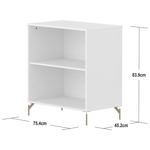 Saga Shelf Unit with 1 Shelf - Metal Feet - White / Oat