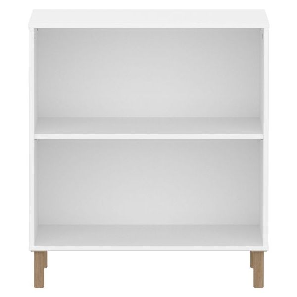Étagère 1 tablette Saga - Pieds en chêne - Blanc
