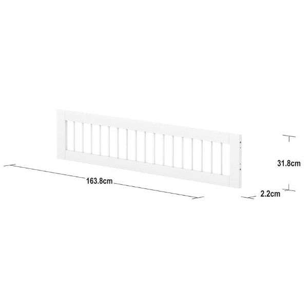 Barrière de sécurité à barreaux 3/4 White - Lit 200 cm - Blanc